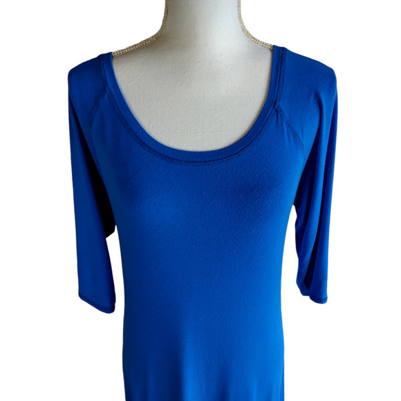 Howinks Womens Royal Blue 3/4 Sleeves Tunic Mini Tee Shirt Dress Size Large - Picture 2 of 7